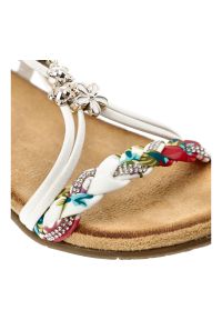 Sandały damskie Artiker, cholewka z materiału elastyczny pasek na pięcie plecione detale, białe, 58C0626. Zapięcie: pasek. Kolor: biały. Materiał: materiał #6