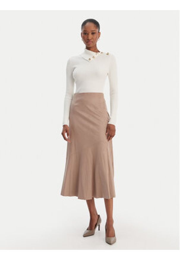 Guess Sweter W6RR07 Z2YK2 Écru Regular Fit. Kolor: kremowy. Materiał: wiskoza