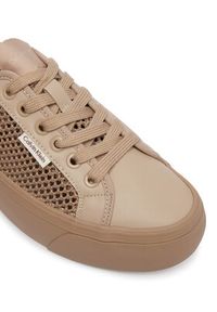 Calvin Klein Sneakersy Vulc Flatf Lace Up Lin Mesh HW0HW02971 Beżowy. Kolor: beżowy. Materiał: materiał #5