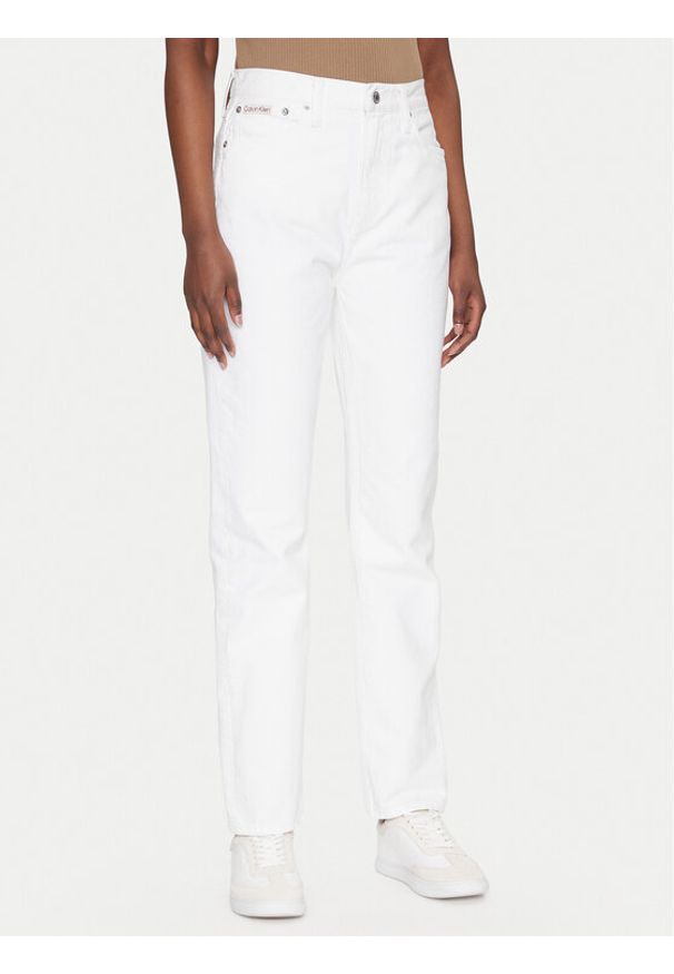 Calvin Klein Jeans Jeansy Authentic J20J225136 Biały Straight Fit. Kolor: biały