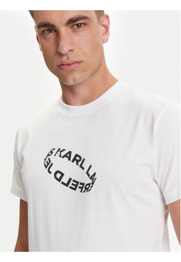 Karl Lagerfeld Jeans T-Shirt A3M17037 Biały Slim Fit. Kolor: biały. Materiał: bawełna, syntetyk