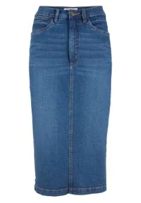 Spódnica dżinsowa "authentic-stretch" bonprix niebieski. Kolor: niebieski #1