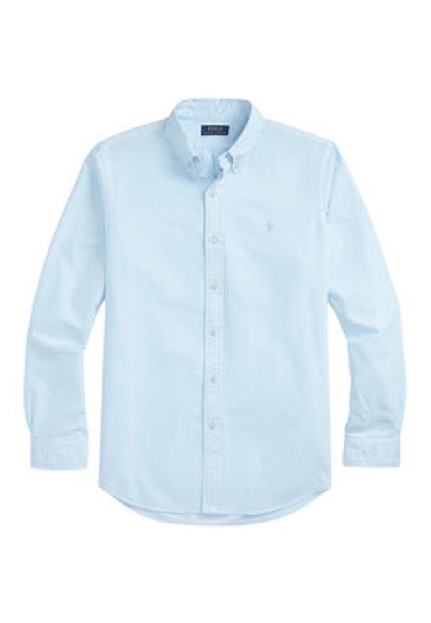 Polo Ralph Lauren Koszula 710968913005 Błękitny Custom Fit. Typ kołnierza: polo. Kolor: niebieski. Materiał: bawełna