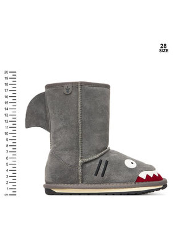 EMU Australia Śniegowce Little Creatures Shark K10589 Szary. Kolor: szary. Materiał: skóra