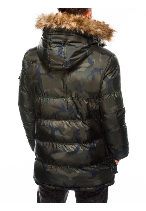 Zielona kurtka Ombre Clothing moro, na zimę