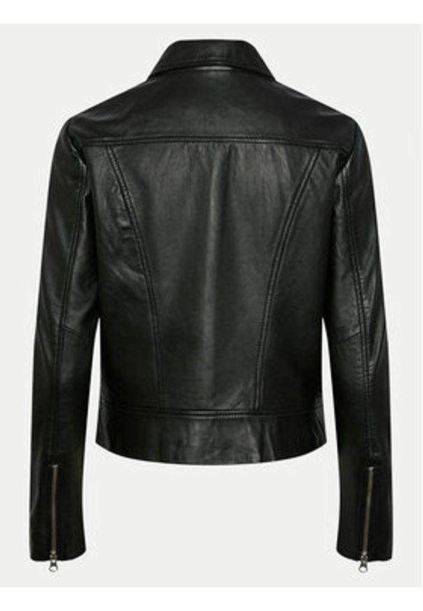 Pieces Kurtka skórzana Susse 17106570 Czarny Regular Fit. Kolor: czarny. Materiał: skóra