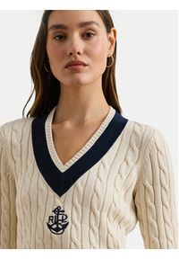 Lauren Ralph Lauren - LAUREN RALPH LAUREN Sweter 200957479001 Beżowy Regular Fit. Kolor: beżowy. Materiał: bawełna