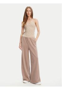 Guess Top V5YP11 MC03W Beżowy Slim Fit. Kolor: beżowy. Materiał: syntetyk #5