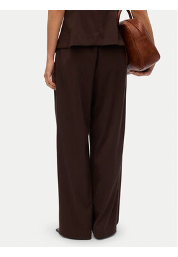 Vero Moda Spodnie materiałowe Sigga 10336315 Brązowy Wide Leg. Kolor: brązowy. Materiał: wiskoza