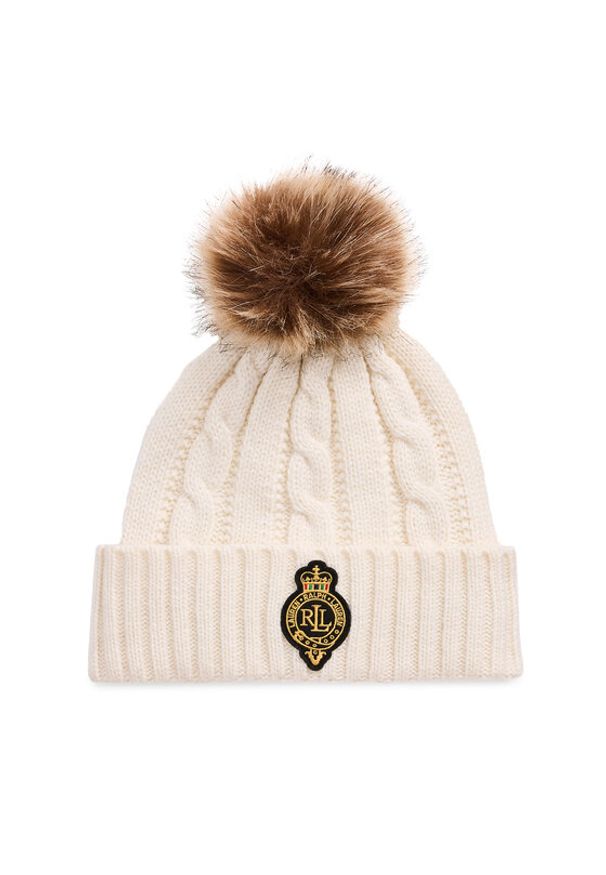 Lauren Ralph Lauren - LAUREN RALPH LAUREN Czapka 454P04455001 Écru. Materiał: materiał, poliester