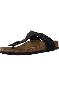Japonki damskie Birkenstock Gizeh. Kolor: czarny. Materiał: materiał, skóra, syntetyk