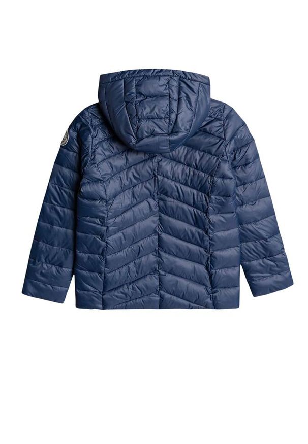 Kurtka zimowa dziewczęca Roxy Coast Road Hooded. Kolor: niebieski. Materiał: poliester. Sezon: zima. Sport: turystyka piesza