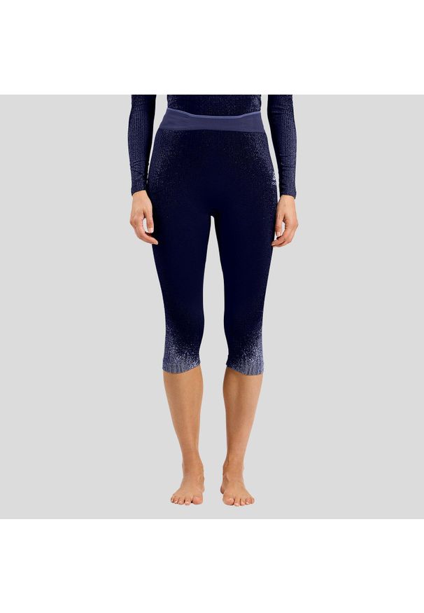 Spodnie Odlo BL BOTTOM 3/4 PERFORMANCE WARM BLACKCOMB. Kolor: niebieski. Sport: bieganie