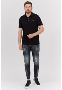DSQUARED2 Czarne jeansy męskie sexy twist jean. Kolor: czarny. Wzór: aplikacja #5