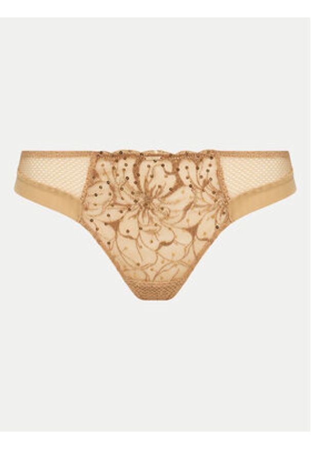 Chantelle Stringi Fleurs Si C12Q90 Beżowy. Kolor: beżowy. Materiał: syntetyk