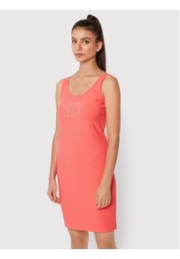 DKNY Sport Sukienka letnia DP2D4646 Koralowy Slim Fit. Kolor: pomarańczowy. Materiał: bawełna. Sezon: lato. Typ sukienki: sportowe. Styl: sportowy