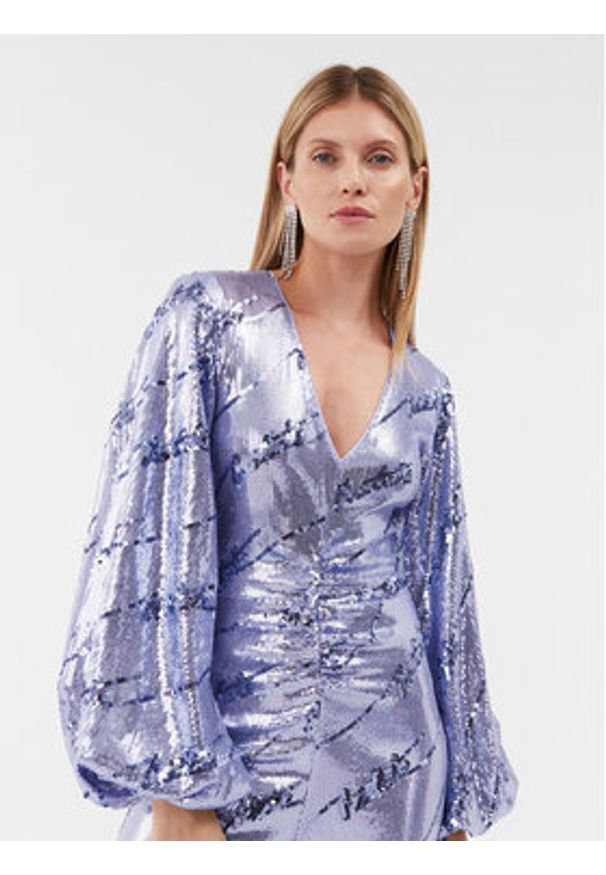 ROTATE Kombinezon Sequins Jumpsuit 1114532846 Fioletowy Regular Fit. Kolor: fioletowy. Materiał: syntetyk