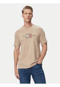 TOMMY HILFIGER - Tommy Hilfiger T-Shirt MW0MW43226 Beżowy Regular Fit. Kolor: beżowy. Materiał: bawełna #1