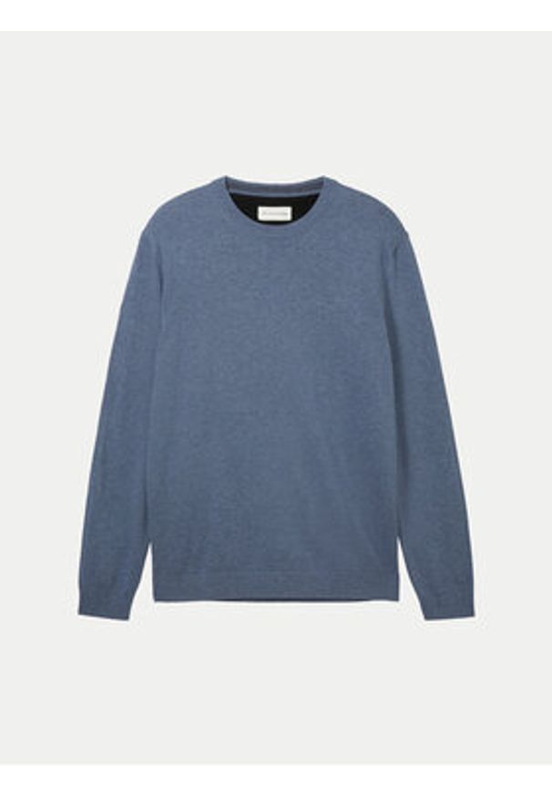 Tom Tailor Sweter 1038426 Niebieski Regular Fit. Kolor: niebieski. Materiał: bawełna