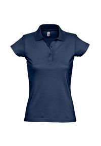 SOL'S - Damska Koszulka Polo Prescott Jersey. Typ kołnierza: polo. Kolor: niebieski. Materiał: jersey