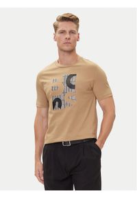BOSS T-Shirt H-Thompson 655 50543901 Beżowy Regular Fit. Kolor: beżowy. Materiał: bawełna