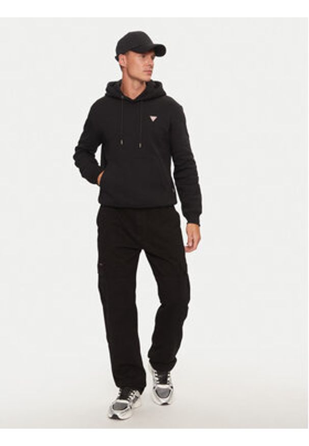 Guess Jeans Bluza M4YQ22 K9V31 Czarny Regular Fit. Kolor: czarny. Materiał: bawełna