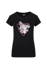 Damski bawełniany t-shirt Kilpi ALBION-W. Kolor: czarny. Materiał: bawełna