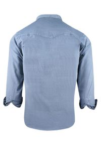 Koszula Weekendowa o Prostym Kroju - Pako Jeans - Jasnoniebieska. Okazja: na co dzień. Kolor: niebieski. Materiał: bawełna. Styl: casual #3