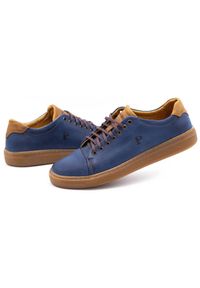 Polbut Buty męskie skórzane 2109 granatowe niebieskie. Kolor: niebieski. Materiał: skóra #5