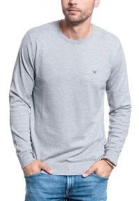 Wrangler - SWETER MĘSKI WRANGLER CREWNECK KNIT MID GREY MEL W8A02PX37 112132350 #4