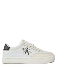 Calvin Klein Jeans Sneakersy Classic Cupsole Low Lace Lth Ml YW0YW01296 Biały. Kolor: biały. Materiał: skóra