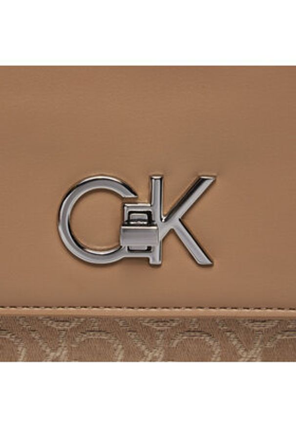Calvin Klein Torebka Re-Lock Conv Shoulder Bag_Jqc K60K612641 Beżowy. Kolor: beżowy