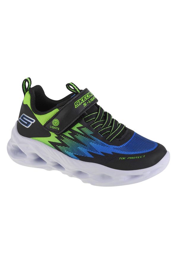 skechers - Buty do chodzenia Skechers Vortexflash. Zapięcie: rzepy. Kolor: wielokolorowy, niebieski, czarny. Materiał: materiał, syntetyk. Szerokość cholewki: normalna. Sport: turystyka piesza