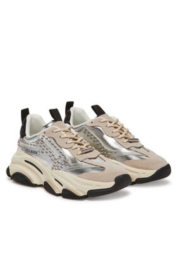 Steve Madden Sneakersy Possession-SE SM19000135 Srebrny. Kolor: srebrny. Materiał: skóra