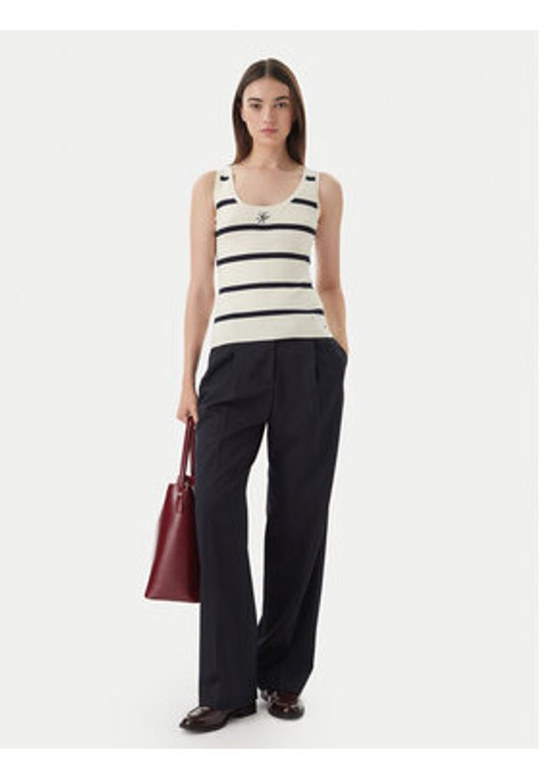 TOMMY HILFIGER - Tommy Hilfiger Spodnie materiałowe Timeless WW0WW48352 Granatowy Straight Fit. Kolor: niebieski. Materiał: syntetyk