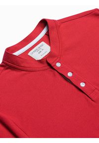 Ombre Clothing - Koszulka męska polo bawełniana S1381 - czerwona - XXL. Typ kołnierza: polo. Kolor: czerwony. Materiał: bawełna #3