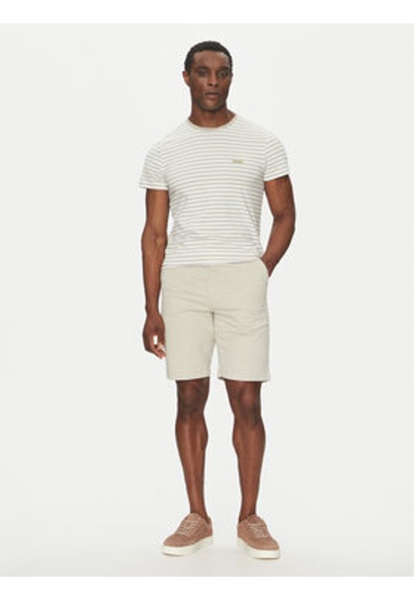 Calvin Klein T-Shirt Stretch Slim Stripe T-Shirt K10K114177 Biały Regular Fit. Kolor: biały. Materiał: bawełna