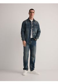 Reserved - Jeansy straight z efektem sprania - indigo jeans