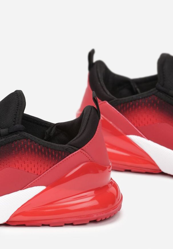 Born2be - Czerwono-Czarne Buty Sportowe z Ozdobnym Sznurowaniem Anuna. Zapięcie: bez zapięcia. Kolor: czerwony. Materiał: materiał