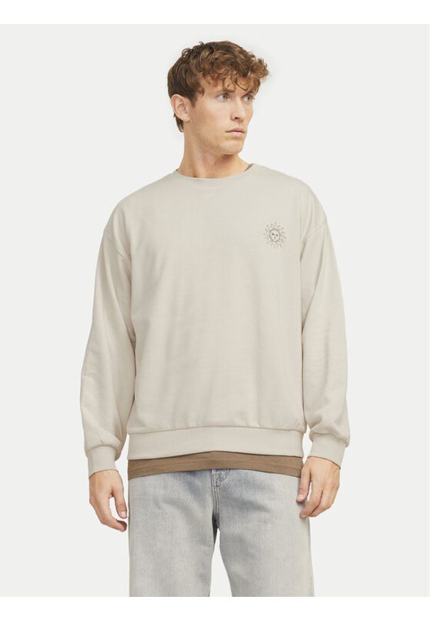 Jack & Jones Bluza Jackie 12272482 Beżowy Relaxed Fit. Kolor: beżowy. Materiał: bawełna