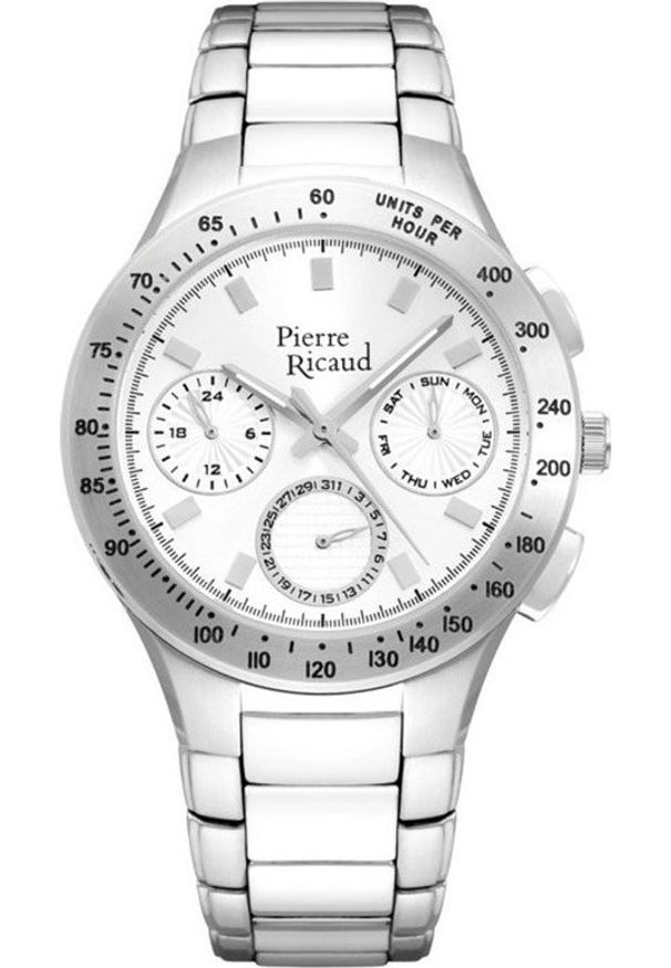 Zegarek Pierre Ricaud Zegarek męski Pierre Ricaud P97038.5113QF srebrny. Kolor: srebrny
