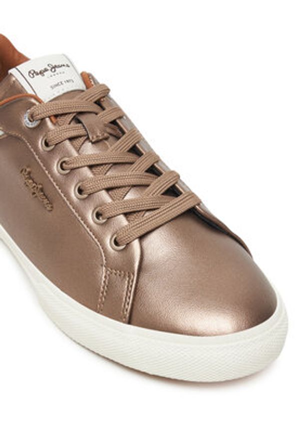 Pepe Jeans Sneakersy Kenton Glam W PLS300005 Złoty. Kolor: złoty. Materiał: skóra