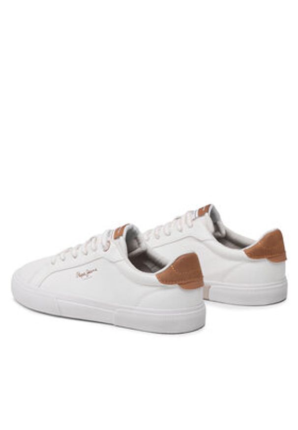 Pepe Jeans Sneakersy Kenton Max W PLS31445 Biały. Kolor: biały. Materiał: skóra