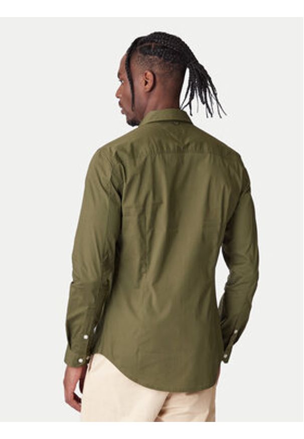 Tommy Jeans Koszula Original DM0DM04405 Zielony Slim Fit. Kolor: zielony. Materiał: bawełna