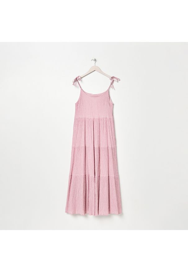 Sinsay - Sukienka maxi - Różowy. Kolor: różowy. Długość: maxi