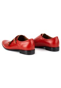 Olivier Skórzane buty wizytowe Monki 287LU czerwone. Zapięcie: sznurówki. Kolor: czerwony. Materiał: skóra. Wzór: aplikacja, gładki. Obcas: na obcasie. Styl: wizytowy. Wysokość obcasa: średni #7