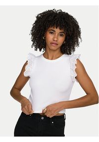 only - ONLY Top Mathilda 15308890 Biały Regular Fit. Kolor: biały. Materiał: bawełna #5
