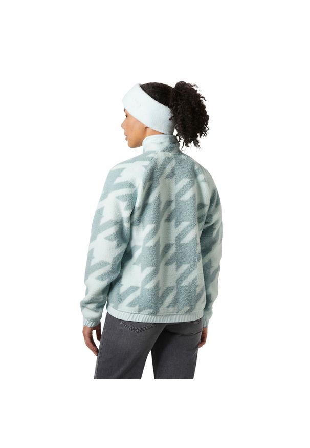 Sweter damski Helly Hansen Imperial Printed Pile Snap. Kolor: niebieski. Materiał: polar. Sport: turystyka piesza