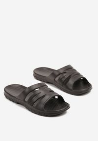 Born2be - Czarne Piankowe Klapki z Ozdobnymi Wycięciami Solritia. Okazja: na plażę, na spacer. Kolor: czarny. Materiał: jeans. Sezon: lato #3