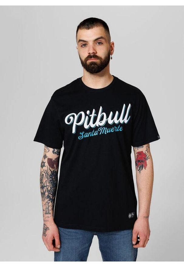 PITBULL - Koszulka bawełniana sportowy t-shirt dla dorosłych Santa Muerte 24. Kolor: wielokolorowy, niebieski, czarny. Materiał: bawełna